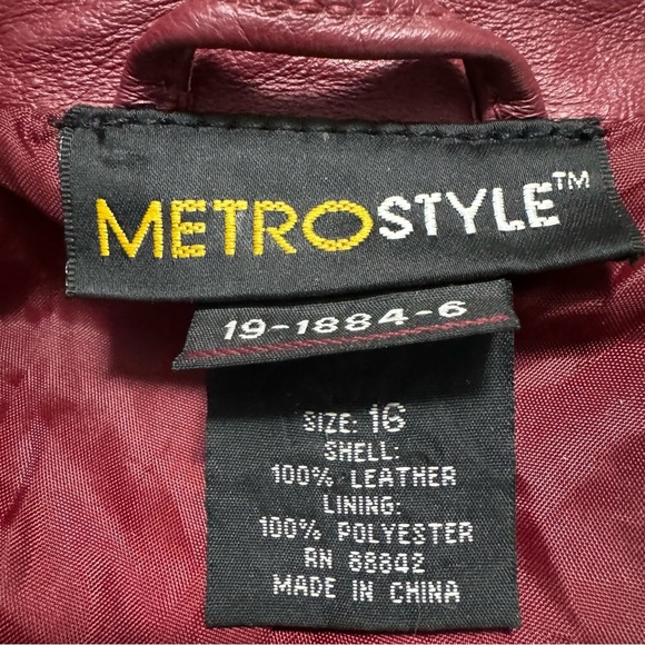 Metrostyle Women’s Red Jacket size 16 Button Up Vintage - Picture 5 of 7